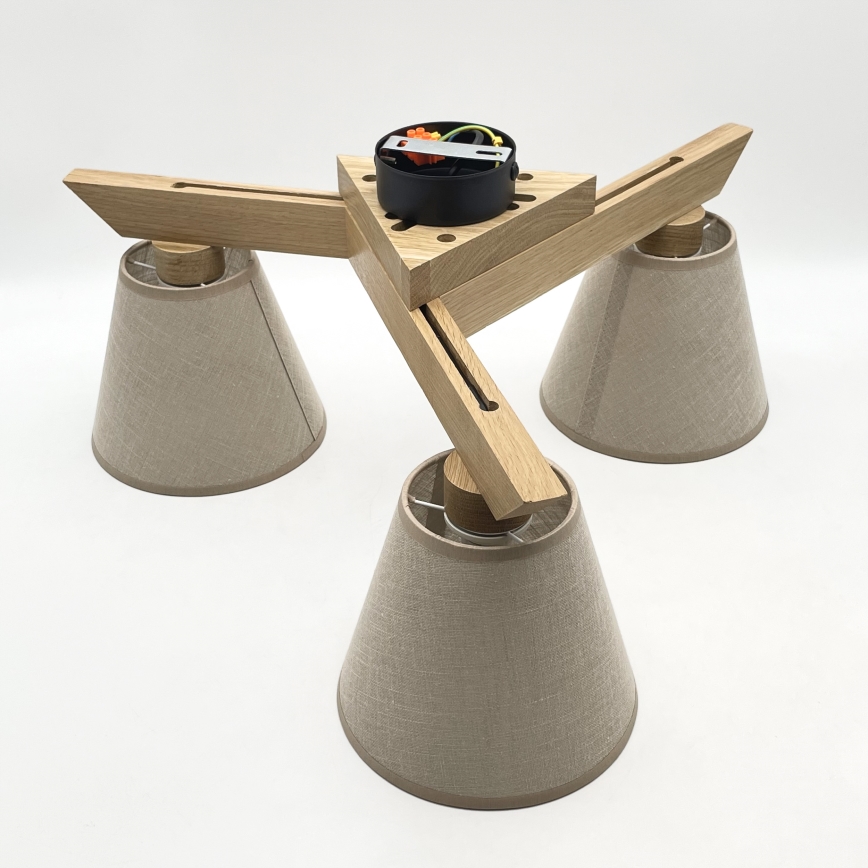 Brilagi - LED  Πλαφονιέρα οροφής ANTHONY 3xE14/40W/230V δρυς/μπεζ