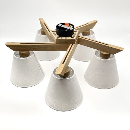 Brilagi - LED  Πλαφονιέρα οροφής ANTHONY 5xE14/40W/230V δρυς/λευκό