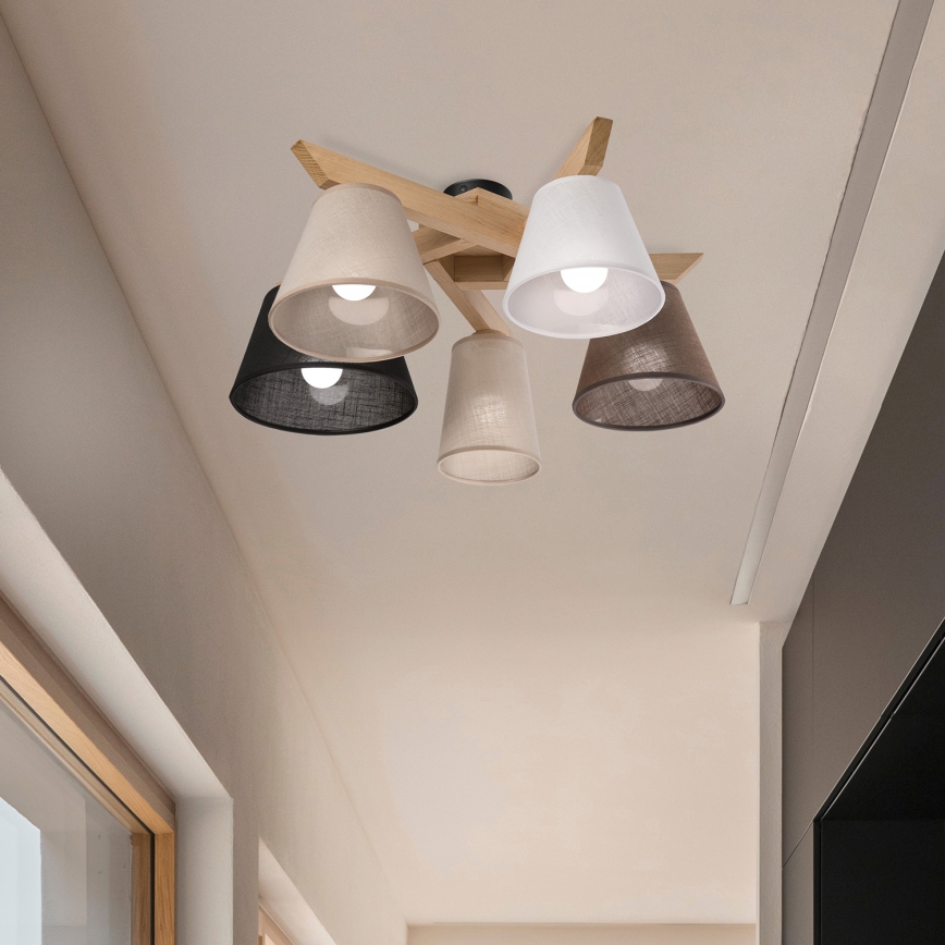 Brilagi - LED  Πλαφονιέρα οροφής ANTHONY 5xE14/40W/230V δρυς