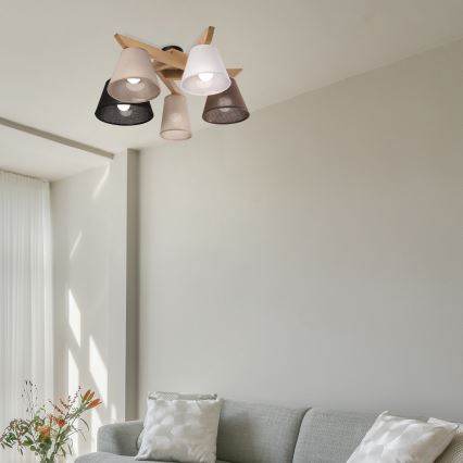 Brilagi - LED  Πλαφονιέρα οροφής ANTHONY 5xE14/40W/230V δρυς