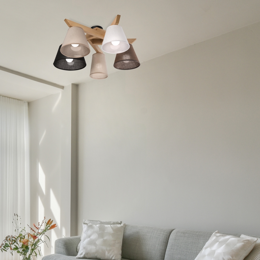 Brilagi - LED  Πλαφονιέρα οροφής ANTHONY 5xE14/40W/230V δρυς