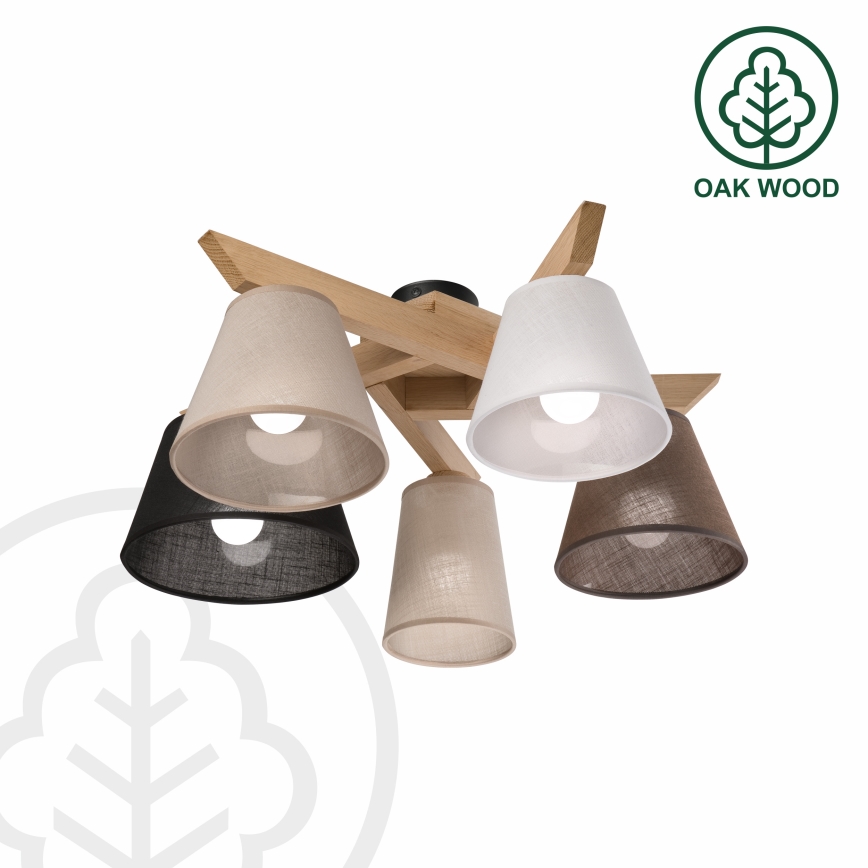 Brilagi - LED  Πλαφονιέρα οροφής ANTHONY 5xE14/40W/230V δρυς