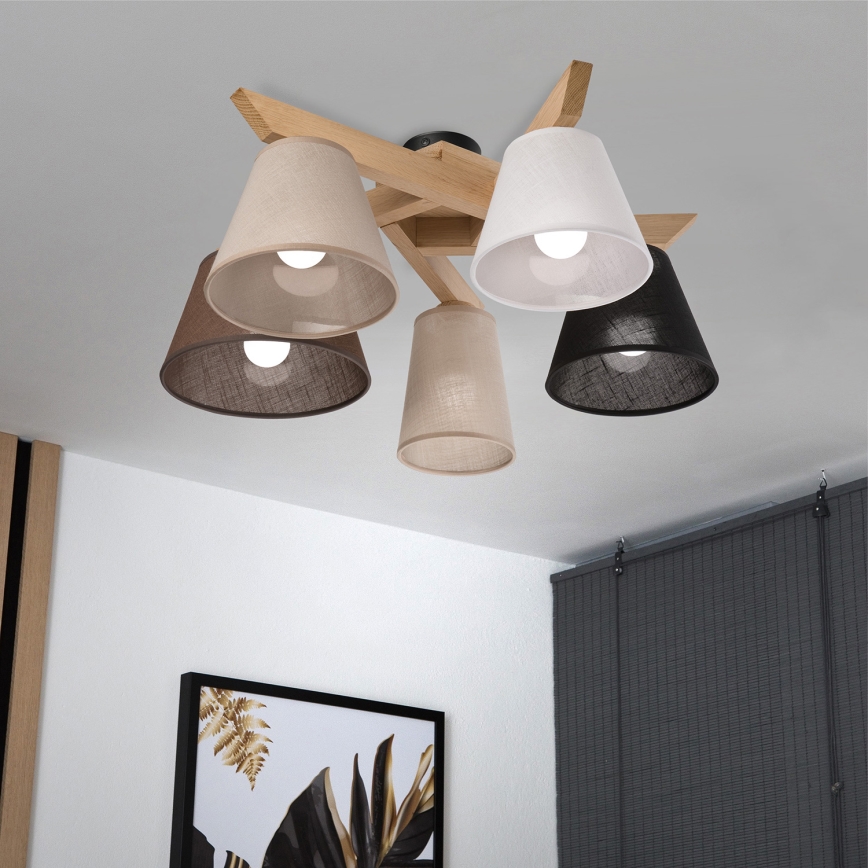 Brilagi - LED  Πλαφονιέρα οροφής ANTHONY 5xE14/40W/230V δρυς