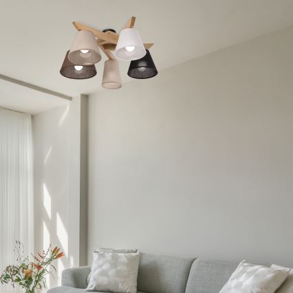 Brilagi - LED  Πλαφονιέρα οροφής ANTHONY 5xE14/40W/230V δρυς