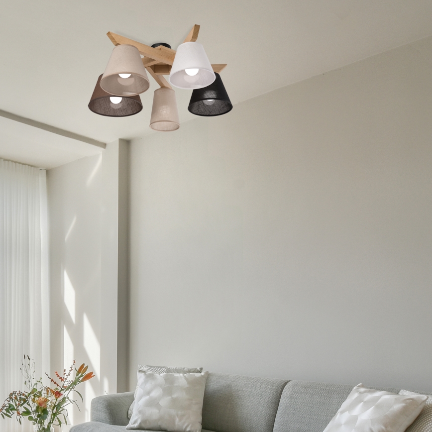 Brilagi - LED  Πλαφονιέρα οροφής ANTHONY 5xE14/40W/230V δρυς