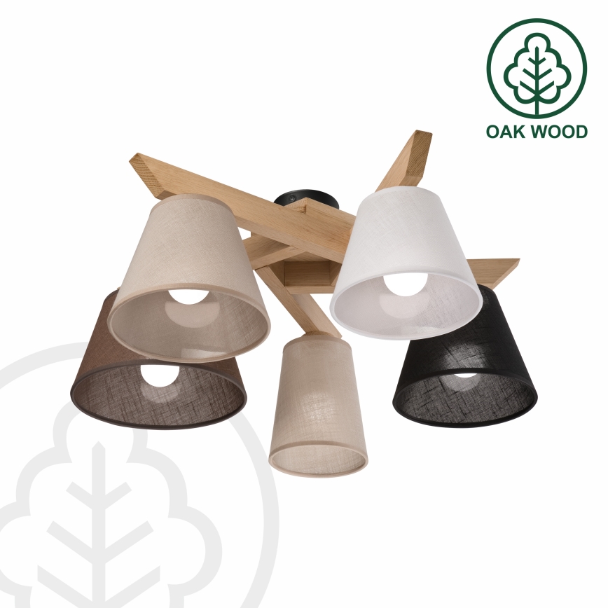 Brilagi - LED  Πλαφονιέρα οροφής ANTHONY 5xE14/40W/230V δρυς