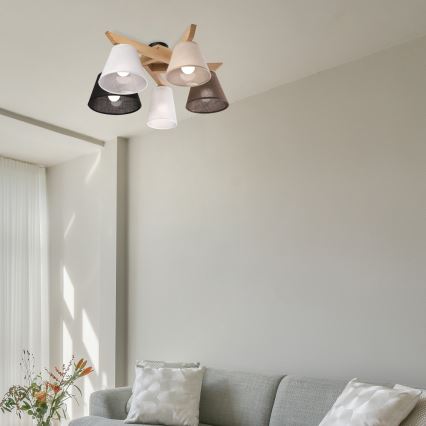 Brilagi - LED  Πλαφονιέρα οροφής ANTHONY 5xE14/40W/230V δρυς