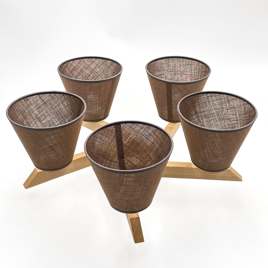 Brilagi - LED  Πλαφονιέρα οροφής ANTHONY 5xE14/40W/230V δρυς/καφέ