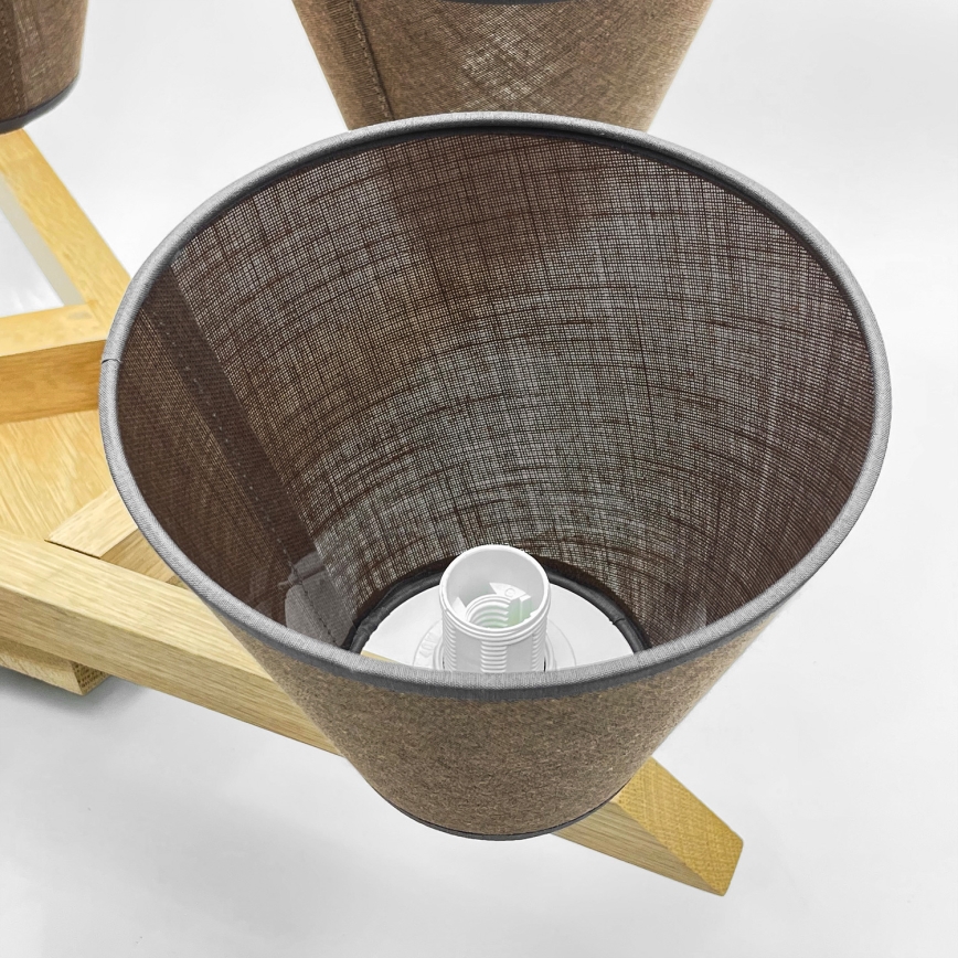 Brilagi - LED  Πλαφονιέρα οροφής ANTHONY 5xE14/40W/230V δρυς/καφέ