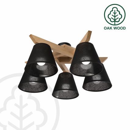 Brilagi - LED  Πλαφονιέρα οροφής ANTHONY 5xE14/40W/230V δρυς/μαύρο