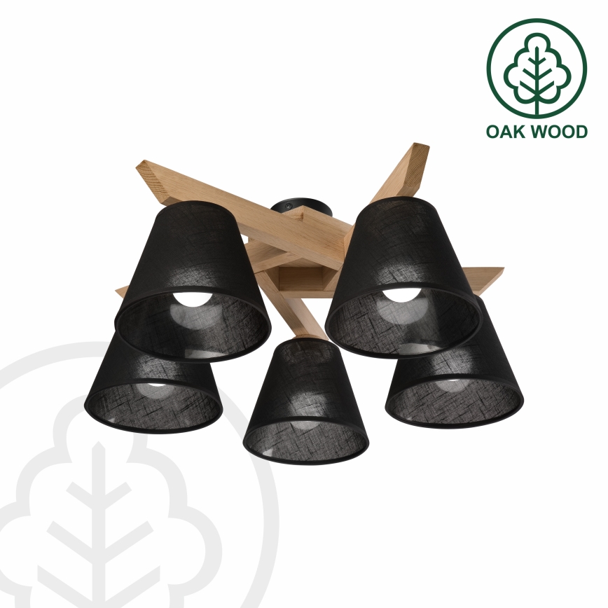 Brilagi - LED  Πλαφονιέρα οροφής ANTHONY 5xE14/40W/230V δρυς/μαύρο