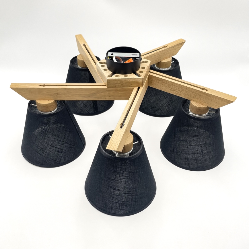 Brilagi - LED  Πλαφονιέρα οροφής ANTHONY 5xE14/40W/230V δρυς/μαύρο