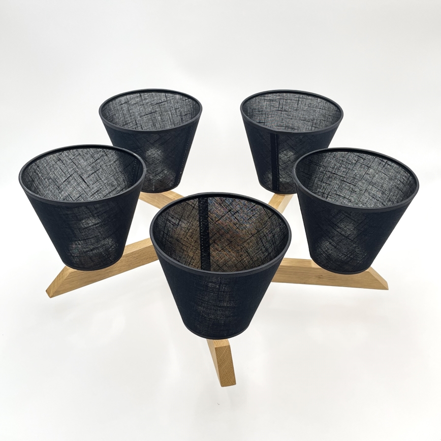 Brilagi - LED  Πλαφονιέρα οροφής ANTHONY 5xE14/40W/230V δρυς/μαύρο