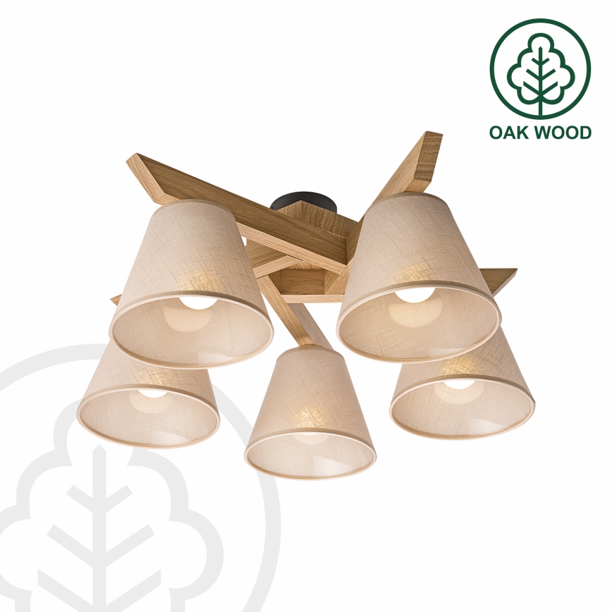 Brilagi - LED  Πλαφονιέρα οροφής ANTHONY 5xE14/40W/230V δρυς/μπεζ