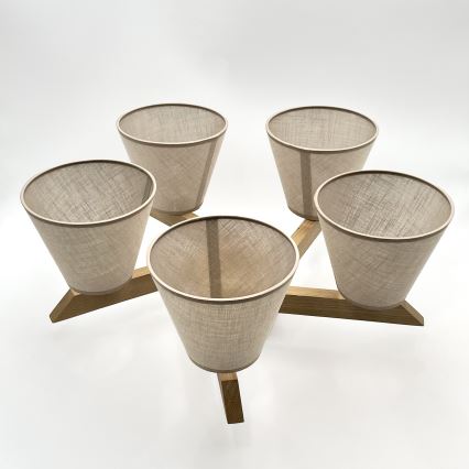 Brilagi - LED  Πλαφονιέρα οροφής ANTHONY 5xE14/40W/230V δρυς/μπεζ