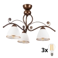 Brilagi - LED Πλαφονιέρα οροφής ANTICO 3xE27/60W/230V μπρονζέ πατίνα