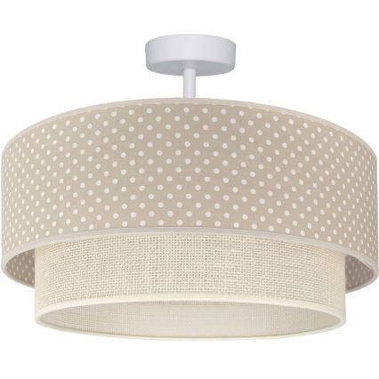 Brilagi - LED εφαρμοστό φωτιστικό οροφής BOHO BOBO, 1xE27/60W/230V, Ø 40 εκ., πουά, μπεζ/κρεμ
