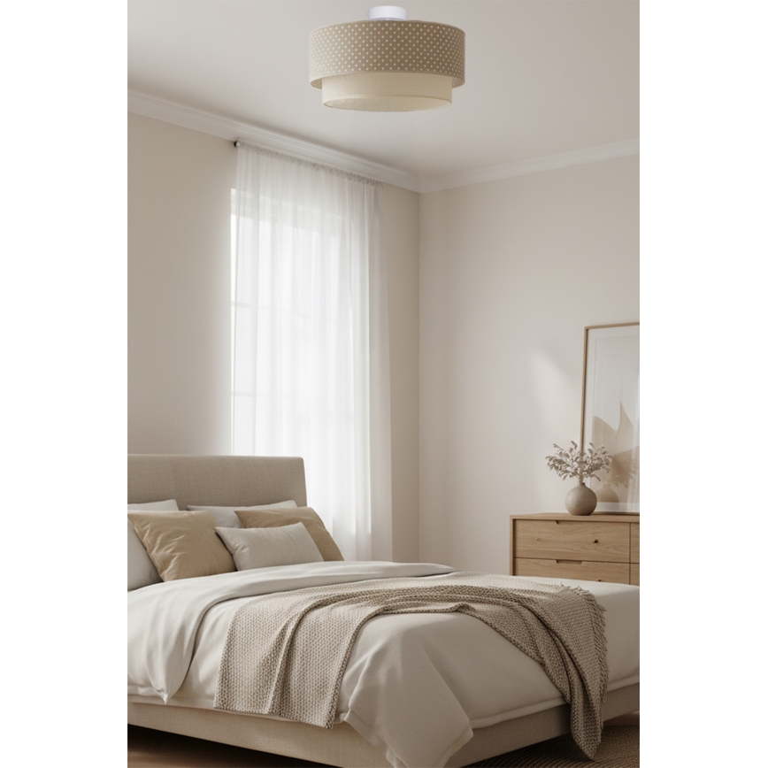 Brilagi - LED εφαρμοστό φωτιστικό οροφής BOHO BOBO, 1xE27/60W/230V, Ø 40 εκ., πουά, μπεζ/κρεμ