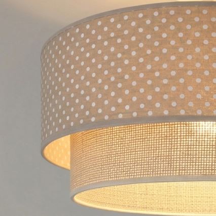 Brilagi - LED εφαρμοστό φωτιστικό οροφής BOHO BOBO, 1xE27/60W/230V, Ø 40 εκ., πουά, μπεζ/κρεμ