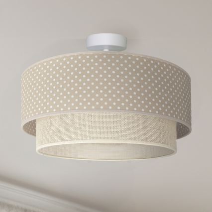 Brilagi - LED εφαρμοστό φωτιστικό οροφής BOHO BOBO, 1xE27/60W/230V, Ø 40 εκ., πουά, μπεζ/κρεμ