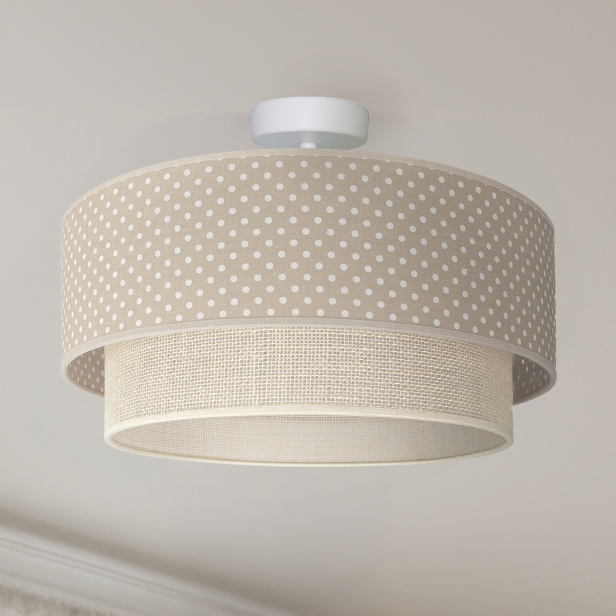 Brilagi - LED εφαρμοστό φωτιστικό οροφής BOHO BOBO, 1xE27/60W/230V, Ø 40 εκ., πουά, μπεζ/κρεμ