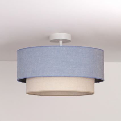 Brilagi - LED πλαφονιέρα οροφής BOHO ECO 1xE27/10W/230V διάμ. 40 εκ. μπλε/κρεμ