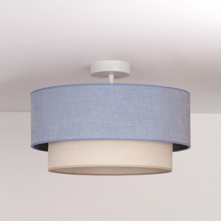 Brilagi - LED πλαφονιέρα οροφής BOHO ECO 1xE27/10W/230V διάμ. 40 εκ. μπλε/κρεμ