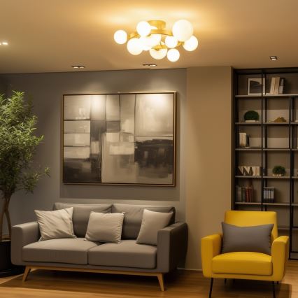 Brilagi - LED Πλαφονιέρα οροφής MILLA 10xG9/3W/230V χρυσό/λευκό