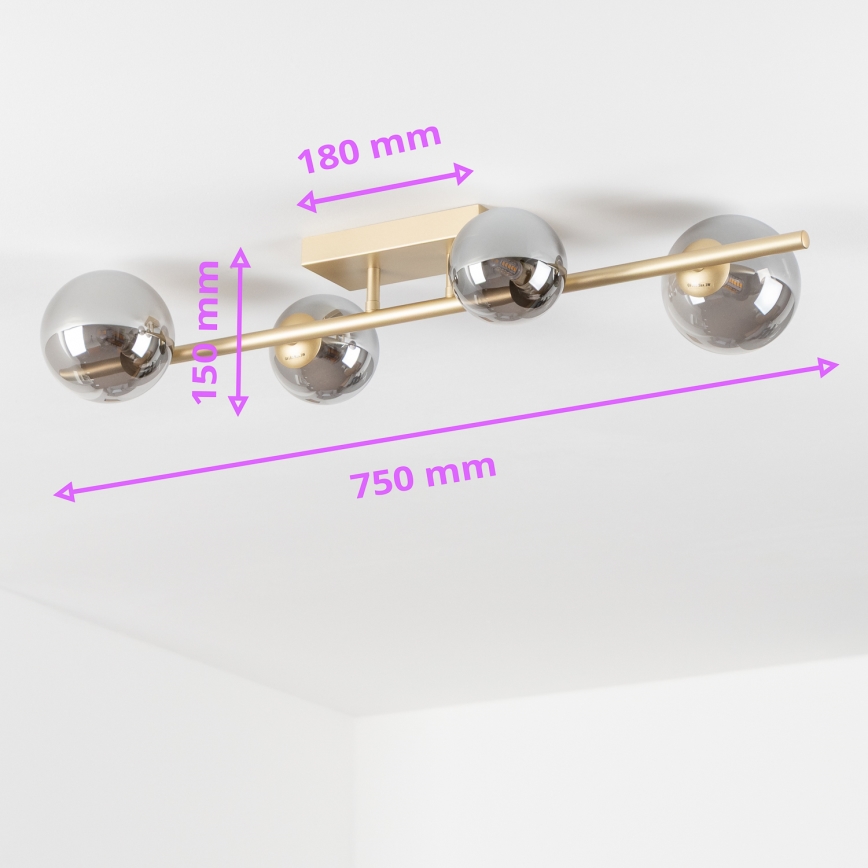 Brilagi - LED Πλαφονιέρα οροφής MILLA 4xG9/3W/230V χρυσό/φιμέ