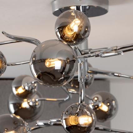 Brilagi - LED Πλαφονιέρα οροφής MISTEL 15xG9/3W/230V γυαλιστερό χρώμιο/φιμέ