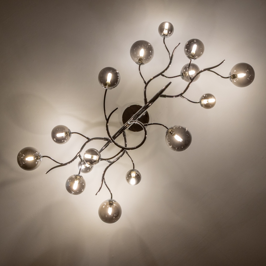 Brilagi - LED Πλαφονιέρα οροφής MISTEL 15xG9/3W/230V γυαλιστερό χρώμιο/φιμέ