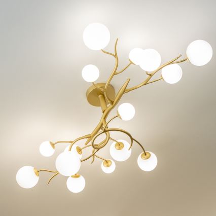 Brilagi - LED Πλαφονιέρα οροφής MISTEL 15xG9/3W/230V χρυσό/λευκό