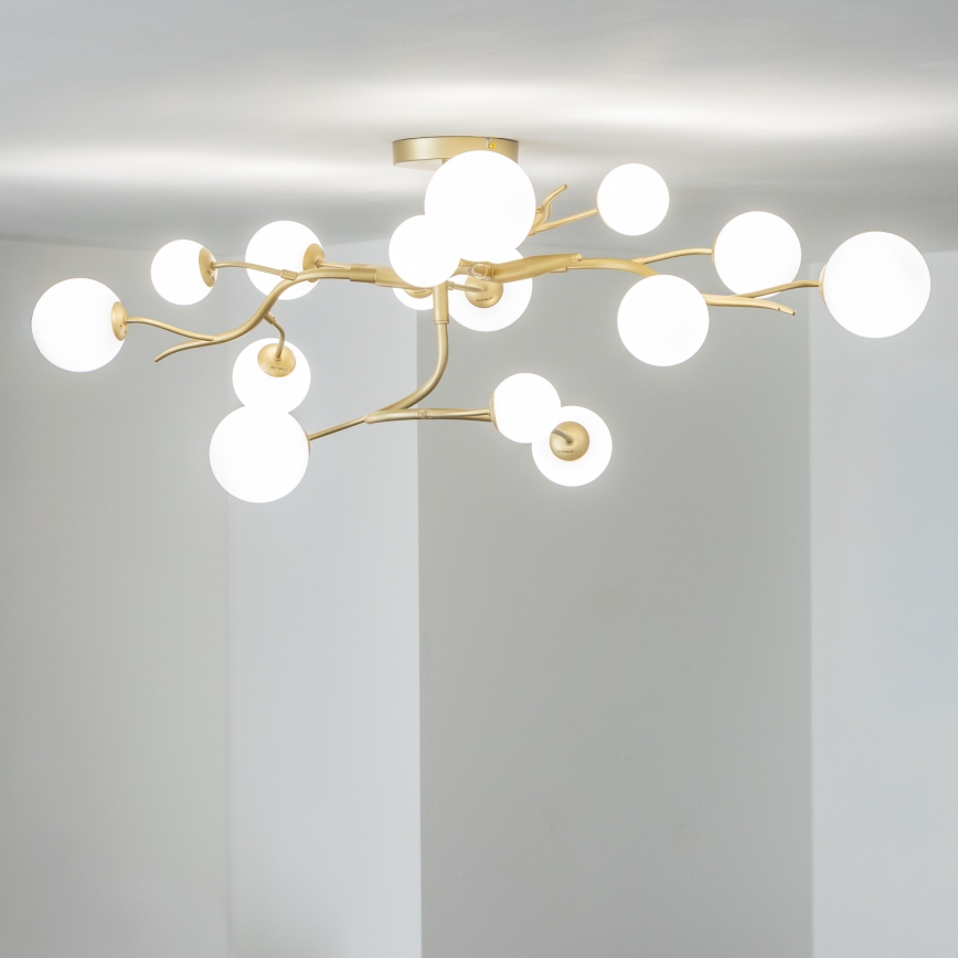 Brilagi - LED Πλαφονιέρα οροφής MISTEL 15xG9/3W/230V χρυσό/λευκό