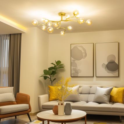 Brilagi - LED Πλαφονιέρα οροφής MISTEL 15xG9/3W/230V χρυσό