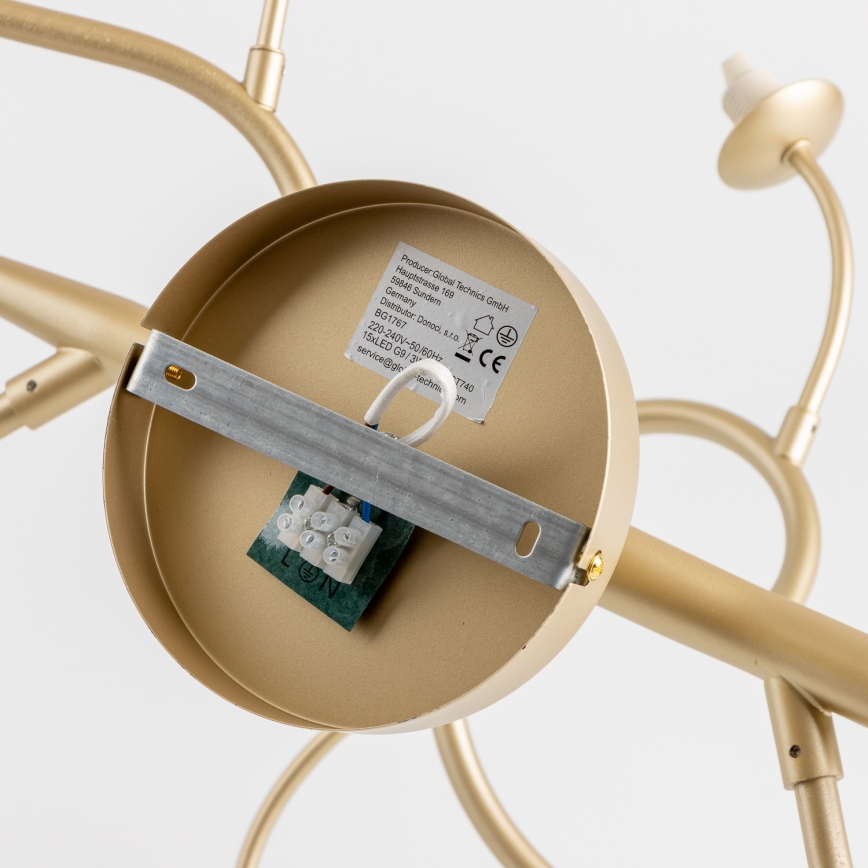 Brilagi - LED Πλαφονιέρα οροφής MISTEL 15xG9/3W/230V χρυσό