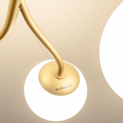 Brilagi - LED Πλαφονιέρα οροφής MISTEL 6xG9/3W/230V χρυσό/λευκό