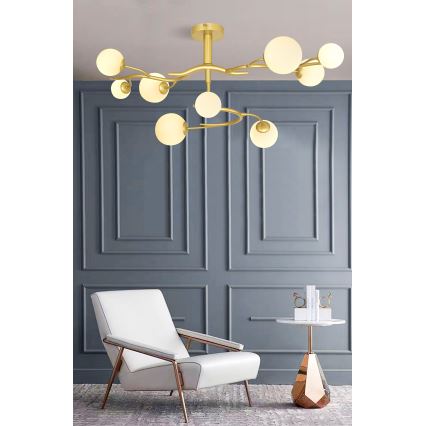 Brilagi - LED Πλαφονιέρα οροφής MISTEL 9xG9/3W/230V χρυσό/λευκό