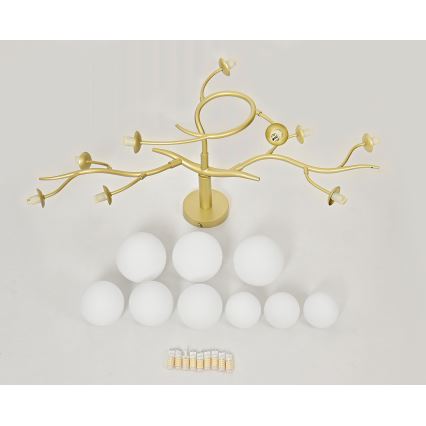 Brilagi - LED Πλαφονιέρα οροφής MISTEL 9xG9/3W/230V χρυσό/λευκό