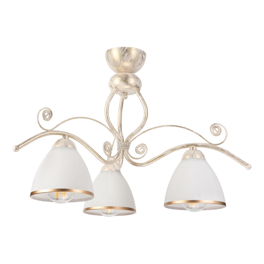 Brilagi - LED προσαρτημένο φωτιστικό οροφής ANTICO 3xE27/60W/230V λευκή πατίνα