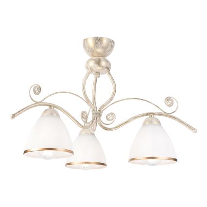 Brilagi - LED προσαρτημένο φωτιστικό οροφής ANTICO 3xE27/60W/230V λευκή πατίνα