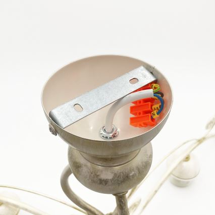 Brilagi - LED προσαρτημένο φωτιστικό οροφής ANTICO 3xE27/60W/230V λευκή πατίνα