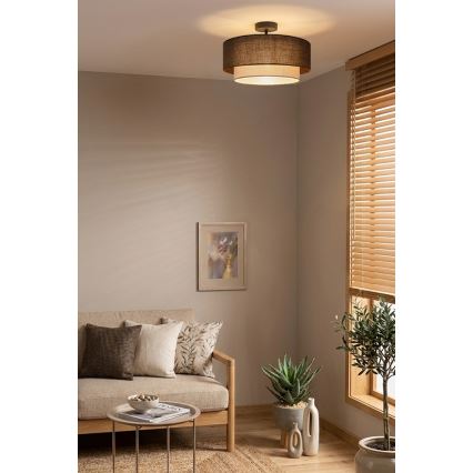 Brilagi - LED προσαρτημένο φωτιστικό οροφής BOHO ECO 1xE27/10W/230V Ø 40 εκ. καφέ/κρεμ