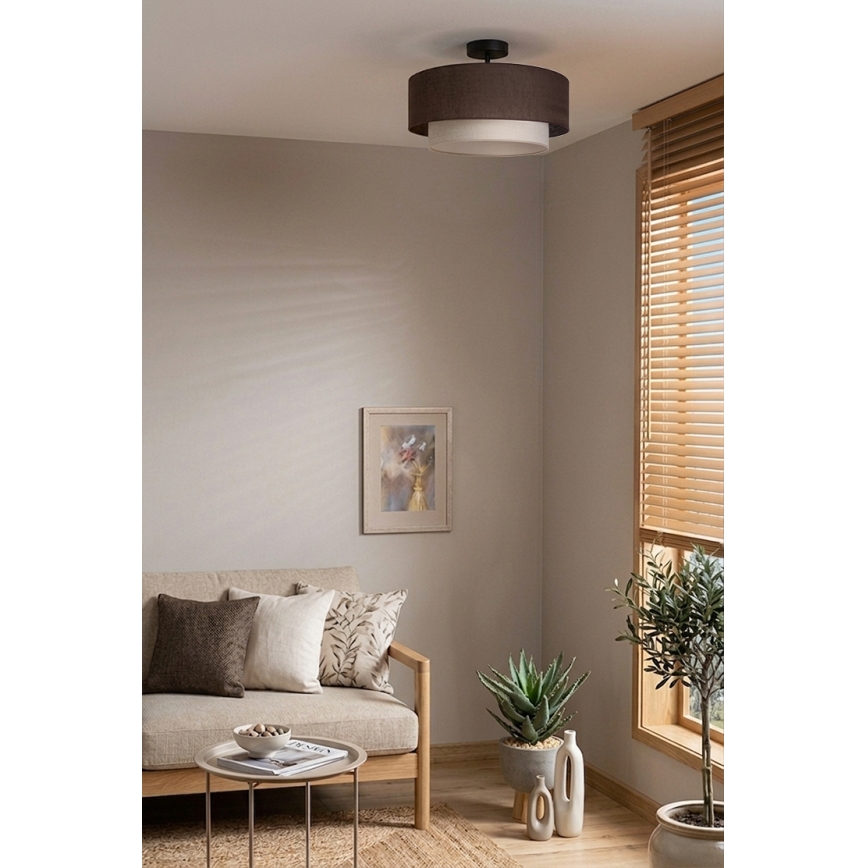 Brilagi - LED προσαρτημένο φωτιστικό οροφής BOHO ECO 1xE27/10W/230V Ø 40 εκ. καφέ/κρεμ