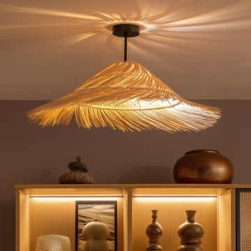 Brilagi - LED προσαρτημένο φωτιστικό οροφής CERIA BOHO 1xE27/60W/230V διάμ. 70 εκ. μαύρο/μπεζ