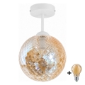 BRILAGI - LED Προσαρτημένο Φωτιστικό Οροφής RETRO GLASS 1xE27/60W/230V Ø 17 εκ. λευκό/καπνιστό μπεζ