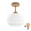 BRILAGI - LED προσαρτημένο φωτιστικό οροφής RETRO GLASS 1xE27/60W/230V Ø 20 cm μπεζ/λευκό