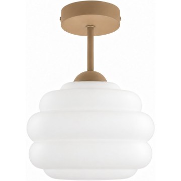 BRILAGI - LED προσαρτημένο φωτιστικό οροφής RETRO GLASS 1xE27/60W/230V Ø 20 cm μπεζ/λευκό