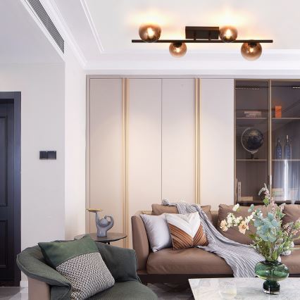 Brilagi - LED προσκολλητό φωτιστικό οροφής MILLA 4xG9/3W/230V καφέ/καπνιστό καφέ