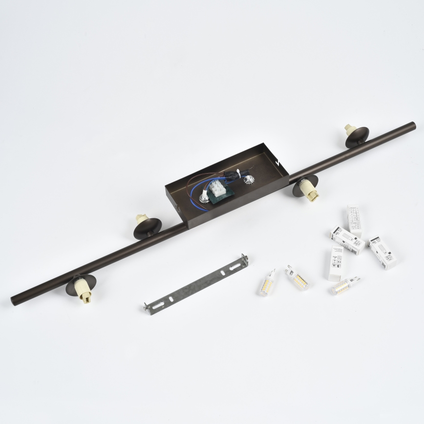 Brilagi - LED προσκολλητό φωτιστικό οροφής MILLA 4xG9/3W/230V καφέ/καπνιστό καφέ