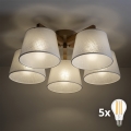 BRILAGI - LED Προσκολλητός πολυέλαιος LATTE SABIA 5xE27/15W/230V πεύκο/λευκό